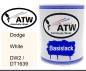 Preview: Dodge, White, DW2 / DT1639: 1L Lackdose, von ATW Autoteile West.